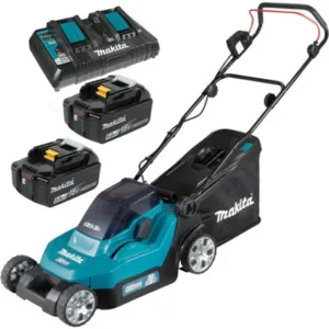 B&Q Makita Dlm382pg2 18V / 36V Lxt Cordless Lithium Battery Lawn Mower 2 X 6.0Ah