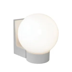 B&Q Bari White Outdoor Wall Light White/Light