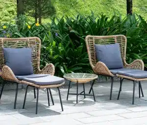 Out & Out Original Out & Out Malmo Rattan Outdoor Balcony Patio Set - 2 Seats