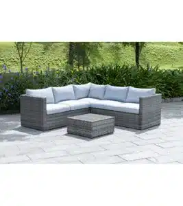 Out & Out Original Out & Out Lima Outdoor Rattan Corner Lounge Set - 5 Seats Grey