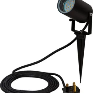 Netagon Luxform Lighting Onyx Water Resistant 230V 4W Led Outdoor Spotlight With Ground Spike And 3M Mains Cable