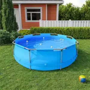 Living And Home Livingandhome Mini Round Metal Frame Pool Kids Outdoor Above Ground Swimming Pool 300 X 76 Cm