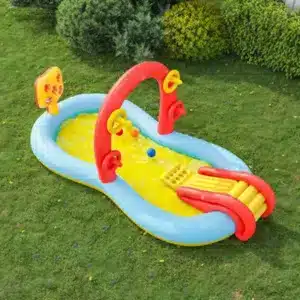 Living And Home Livingandhome Inflatable Ring Ball Toss Play Center Wading Pool With Slide