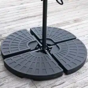 Living And Home 52L Hdpe Umbrella Base Cantilever Parasol Stand Water Filled 52Kg Sand Filled 66Kg Black