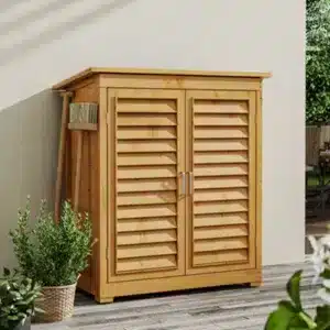 Living And Home 2 X 3 Ft Wooden Garden Storage Cabinet Shed Box Organizer Pent Roof With 2 Tier Storage Shelf