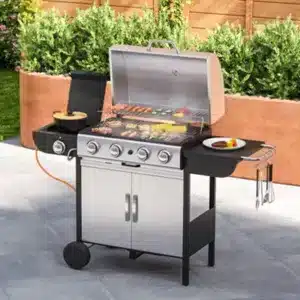 Living And Home 5 Burner Outdoor Stainless Steel Bbq Gas Grill With Side Burner 134 Cm