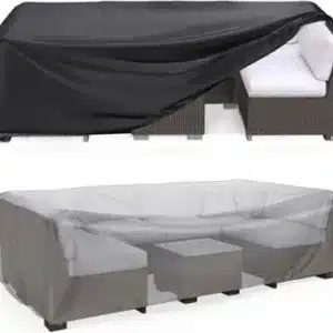 B&Q Furniture One 420D Oxford Fabric Patio Set Cover Rectangular Sofa Set Cover 242X162x100cm Black