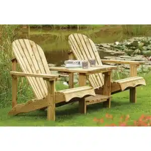 Cheshire 2 Seater Softwood Adirondack Garden Companion Seat