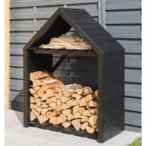 Cheshire Apex Log Store (3Ft X 1Ft) (Bs) Black