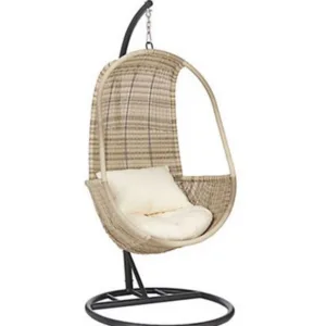 Clifton Deluxe Rattan Hanging Pod With Seat And Back Cushions (3Mm Round Weave) - Garden Furniture