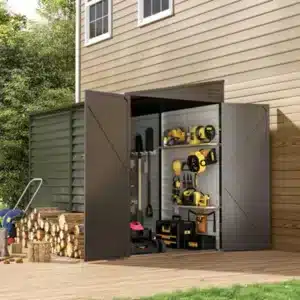 H&O Direct 8X4 Ft Garden Storage Shed With Single Lockable Door Outdoor Metal Sheds Storage House For Backyard Patio