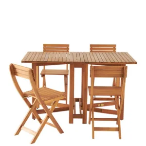 B&Q Virginia Wooden 4 Seater Dining Set Acacia