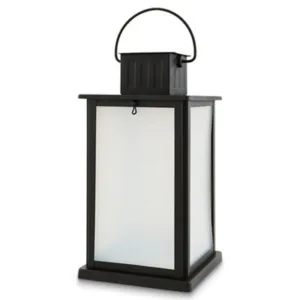 B&Q Metal Solar-Powered Outdoor Led Lantern Black