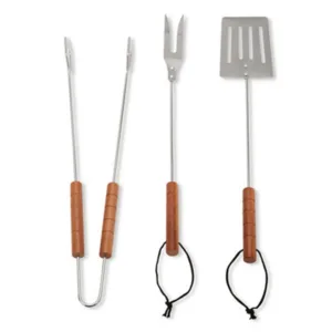 Stainless Steel & Wood Barbecue Tool Set