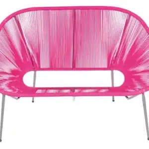 Blooma Pink & Black Metal Bench 90Cm(H) Pink/Black