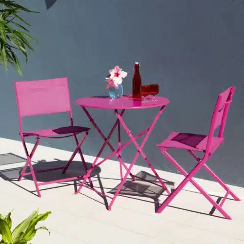 B&Q Metal Foldable Chair Pink