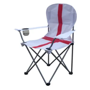 B&Q Red & White Metal Camping Chair Red/White