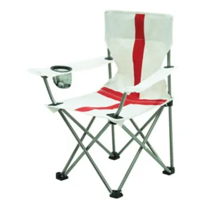 B&Q Red & White Metal Camping Chair Red/White